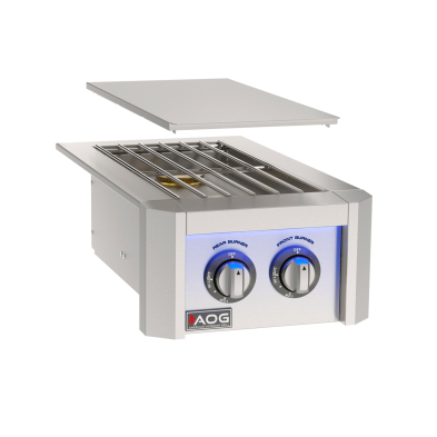 big american outdoor grill double side burner with lights aog2sbl